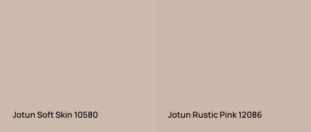 Jotun Soft Skin 10580 vs Jotun Rustic Pink 12086