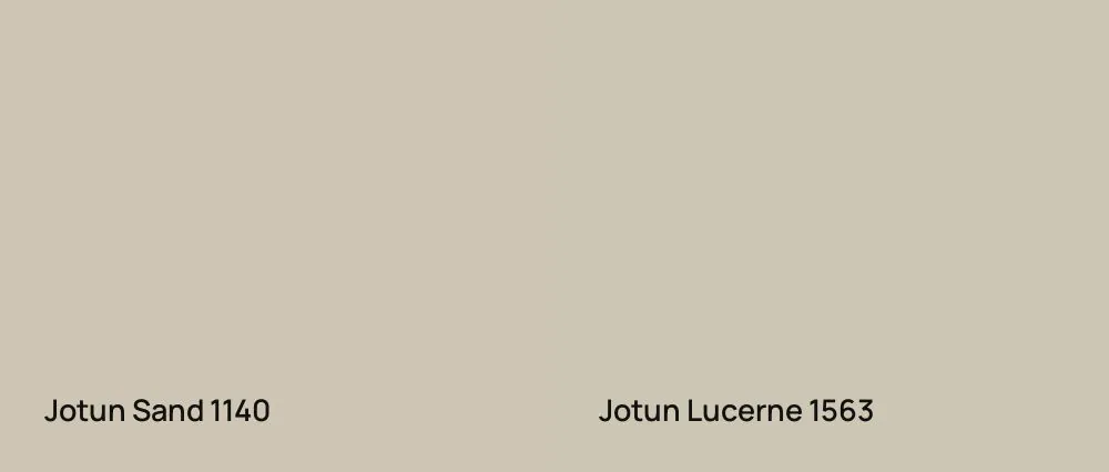 Jotun Sand 1140 vs Jotun Lucerne 1563