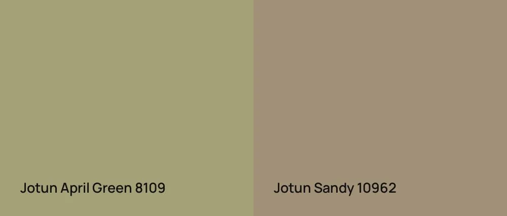 Jotun April Green 8109 vs Jotun Sandy 10962