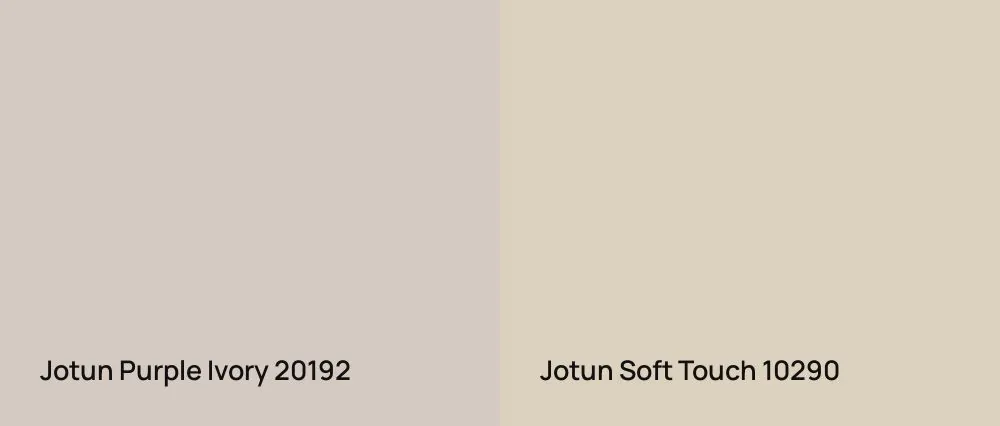 Jotun Purple Ivory 20192 vs Jotun Soft Touch 10290