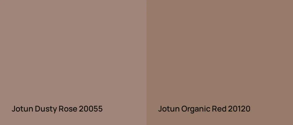 Jotun Dusty Rose 20055 vs Jotun Organic Red 20120