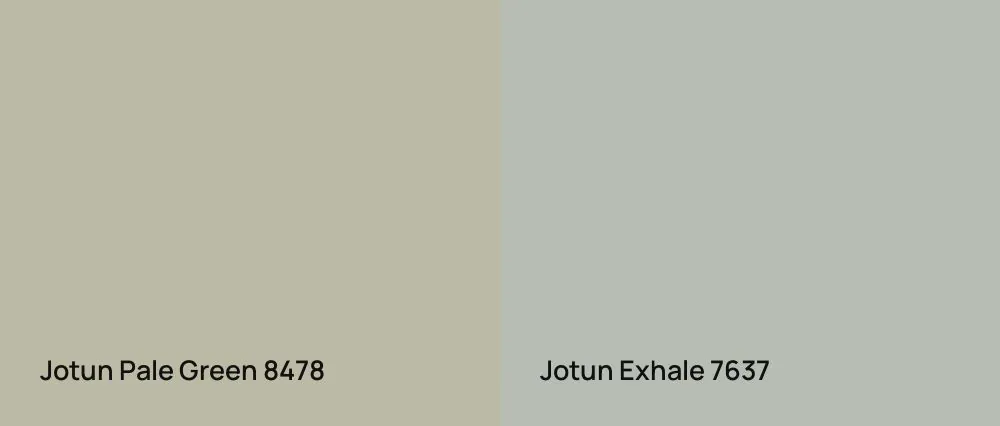 Jotun Pale Green 8478 vs Jotun Exhale 7637