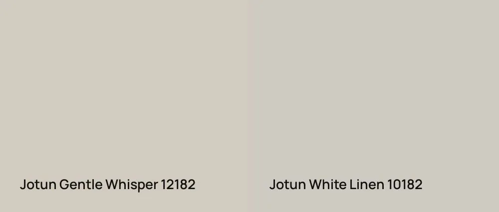 Jotun Gentle Whisper 12182 vs Jotun White Linen 10182