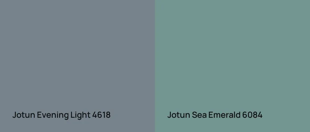 Jotun Evening Light 4618 vs Jotun Sea Emerald 6084