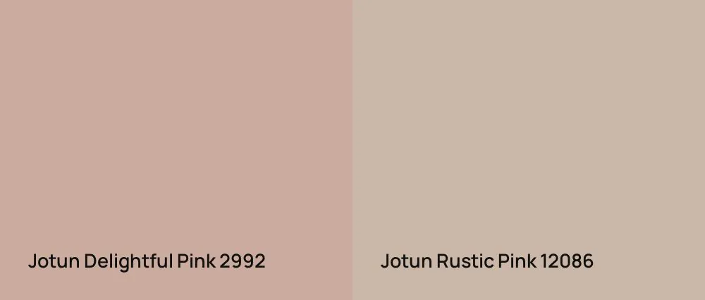 Jotun Delightful Pink 2992 vs Jotun Rustic Pink 12086
