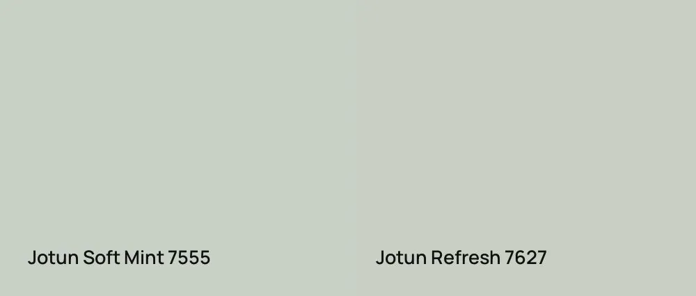 Jotun Soft Mint 7555 vs Jotun Refresh 7627