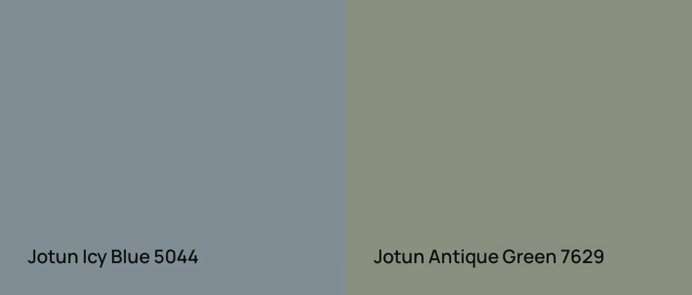 Jotun Icy Blue 5044 vs Jotun Antique Green 7629