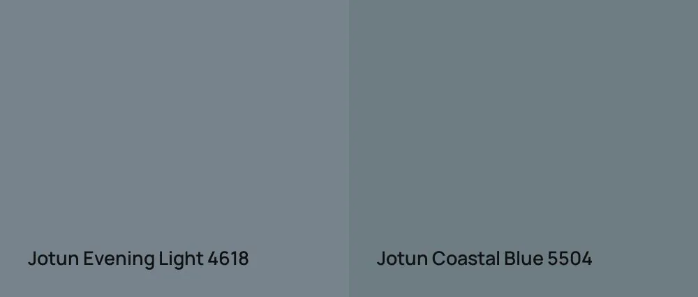 Jotun Evening Light 4618 vs Jotun Coastal Blue 5504