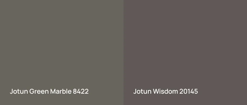 Jotun Green Marble 8422 vs Jotun Wisdom 20145