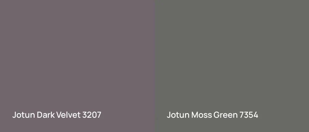Jotun Dark Velvet 3207 vs Jotun Moss Green 7354