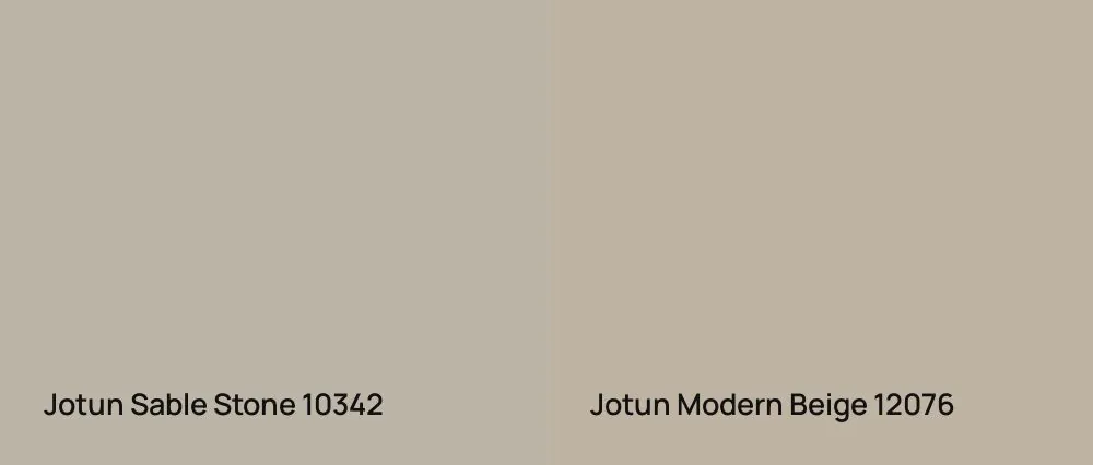 Jotun Sable Stone 10342 vs Jotun Modern Beige 12076