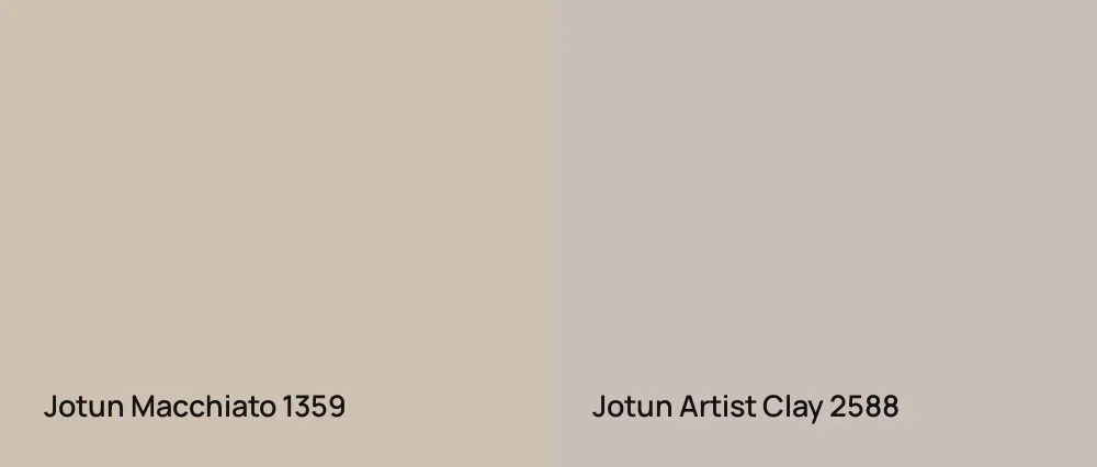 Jotun Macchiato 1359 vs Jotun Artist Clay 2588