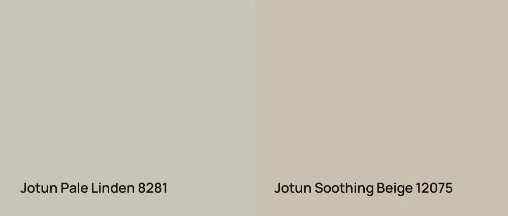 Jotun Pale Linden 8281 vs Jotun Soothing Beige 12075