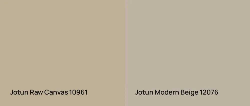 Jotun Raw Canvas 10961 vs Jotun Modern Beige 12076