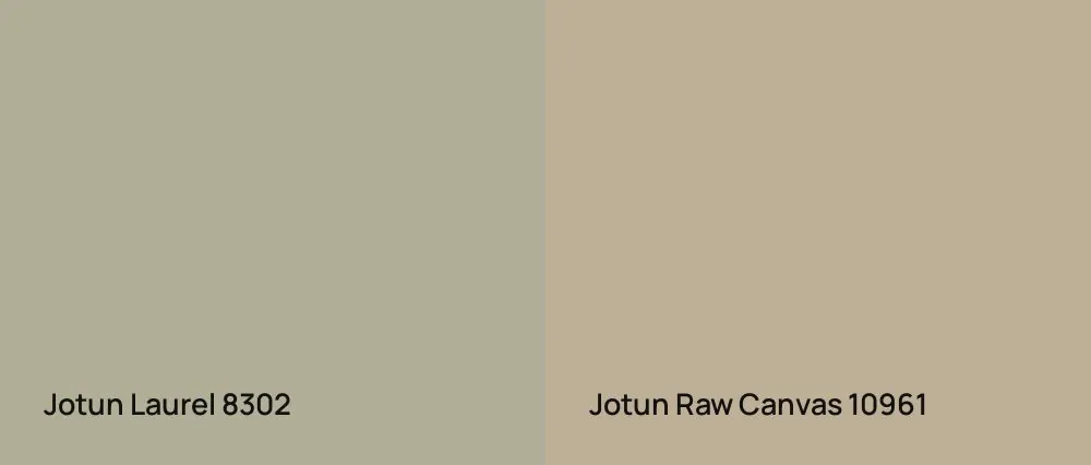 Jotun Laurel 8302 vs Jotun Raw Canvas 10961