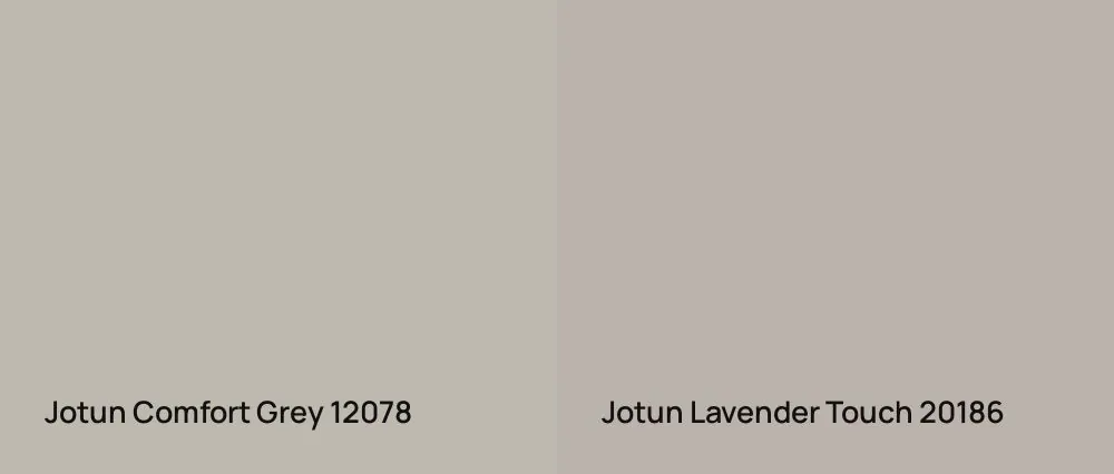 Jotun Comfort Grey 12078 vs Jotun Lavender Touch 20186