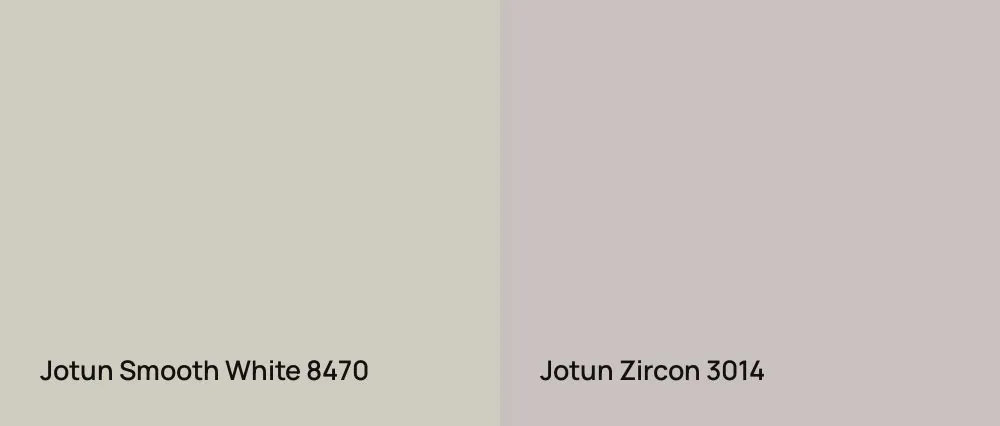 Jotun Smooth White 8470 vs Jotun Zircon 3014