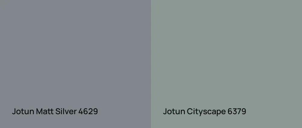 Jotun Matt Silver 4629 vs Jotun Cityscape 6379