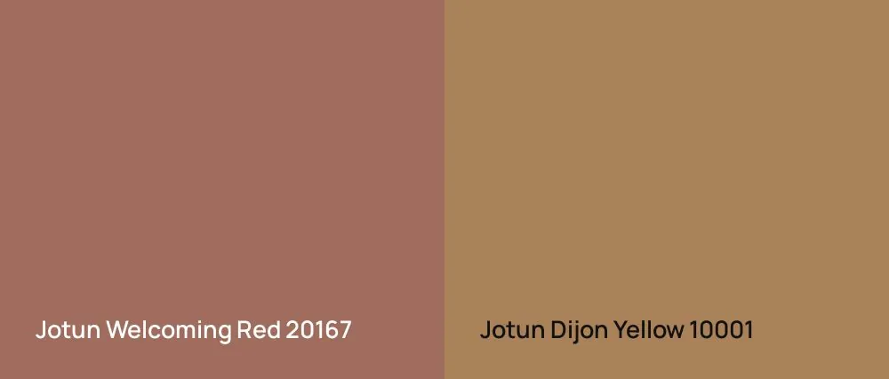 Jotun Welcoming Red 20167 vs Jotun Dijon Yellow 10001