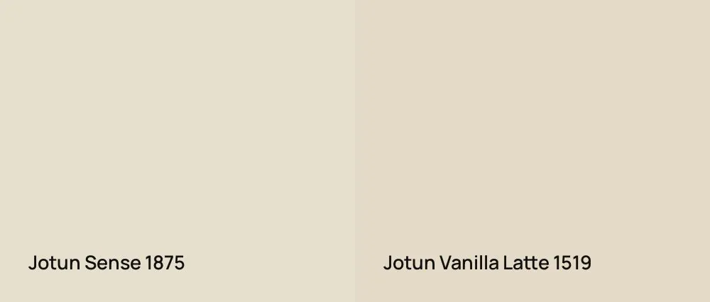 Jotun Sense 1875 vs Jotun Vanilla Latte 1519
