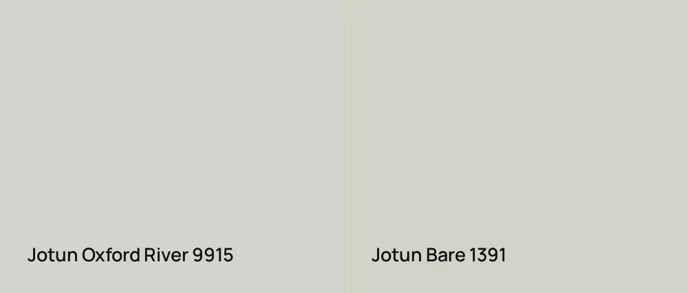 Jotun Oxford River 9915 vs Jotun Bare 1391