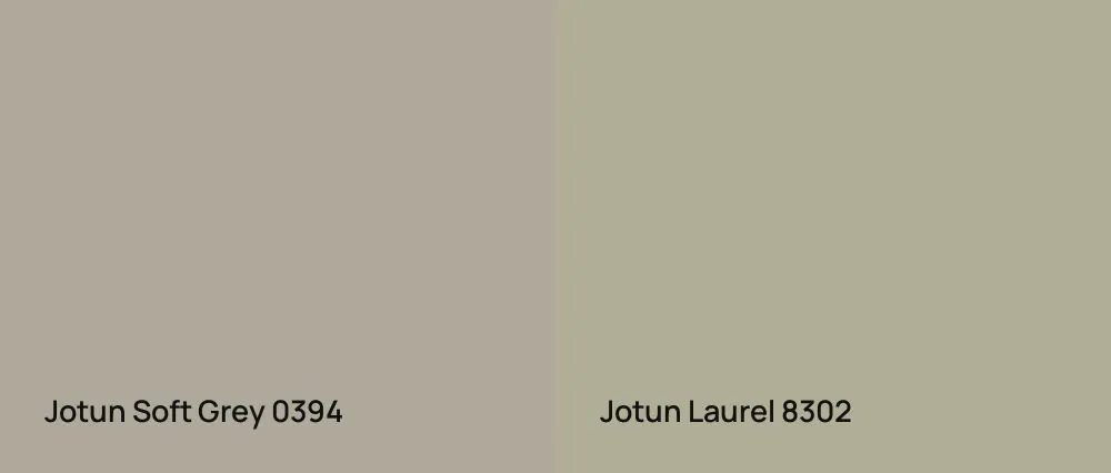 Jotun Soft Grey 0394 vs Jotun Laurel 8302