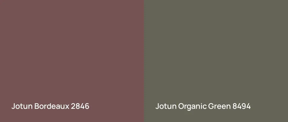 Jotun Bordeaux 2846 vs Jotun Organic Green 8494