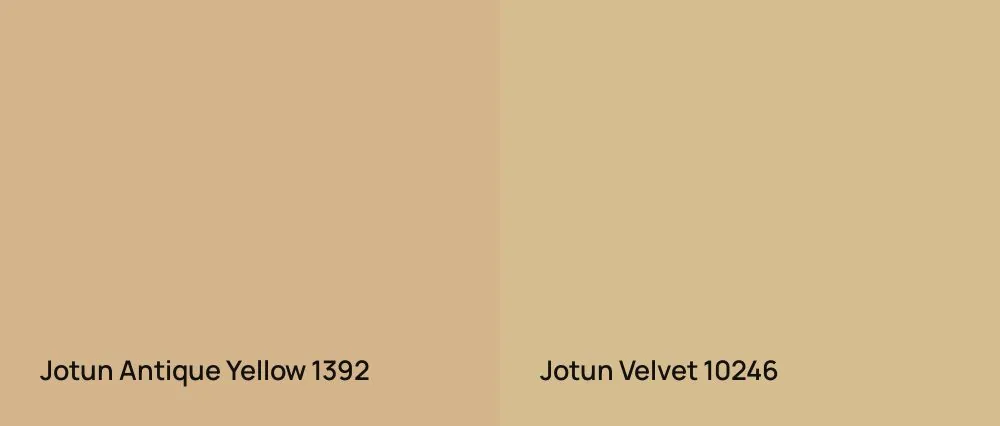 Jotun Antique Yellow 1392 vs Jotun Velvet 10246