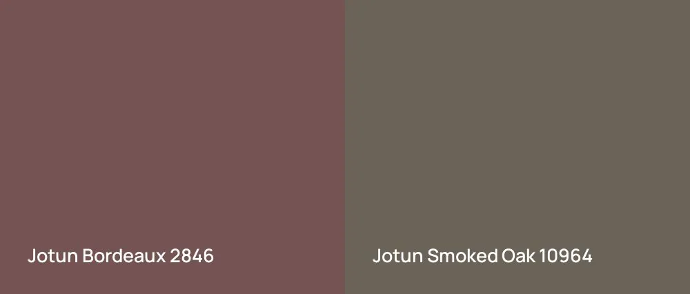 Jotun Bordeaux 2846 vs Jotun Smoked Oak 10964