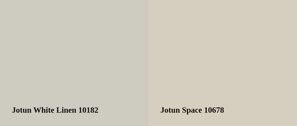 Jotun White Linen 10182 vs Jotun Space 10678