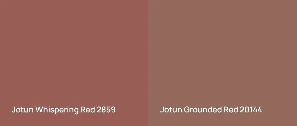 Jotun Whispering Red 2859 vs Jotun Grounded Red 20144