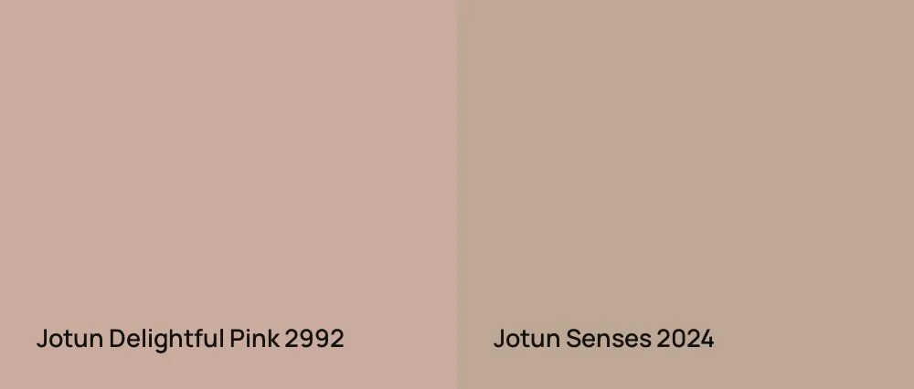 Jotun Delightful Pink 2992 vs Jotun Senses 2024