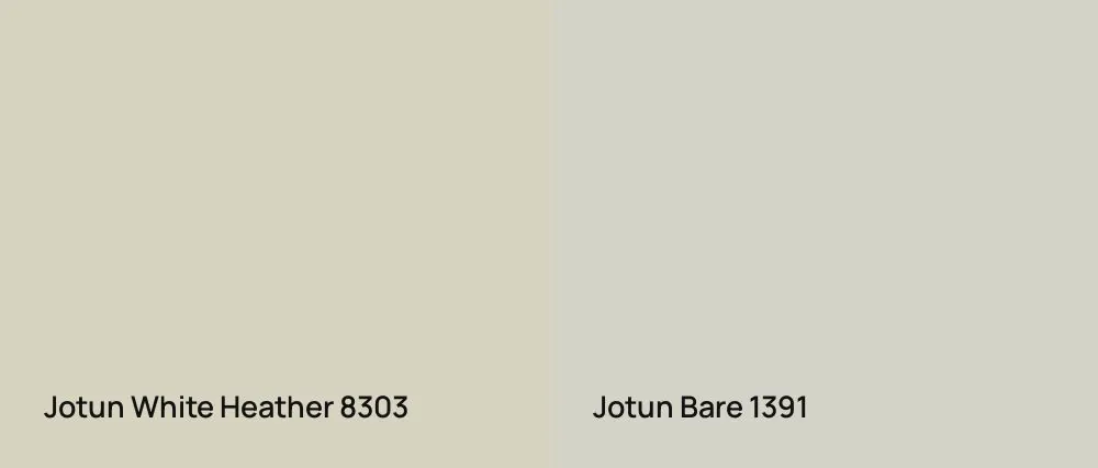 Jotun White Heather 8303 vs Jotun Bare 1391
