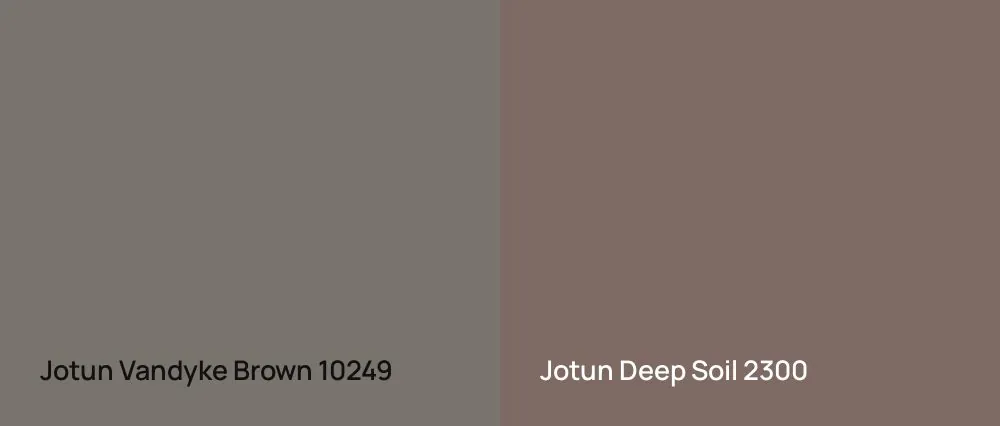 Jotun Vandyke Brown 10249 vs Jotun Deep Soil 2300