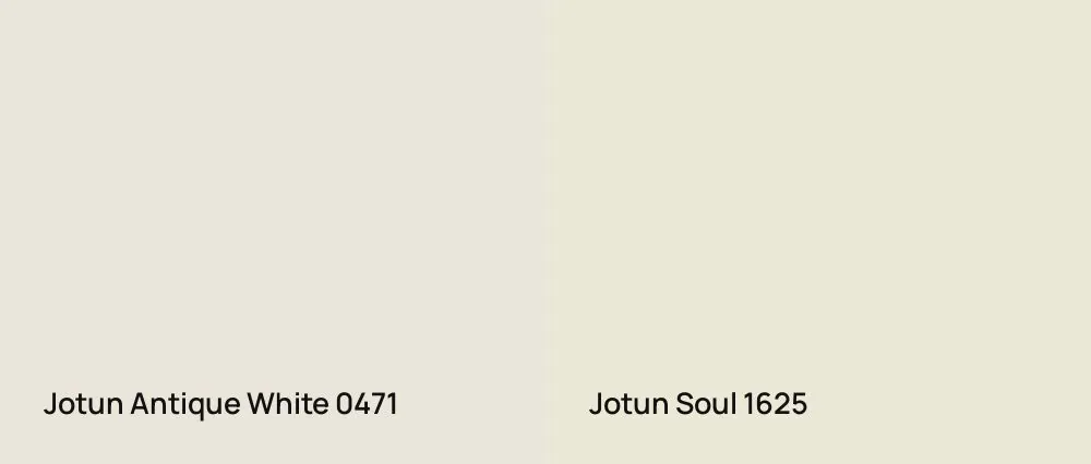 Jotun Antique White 0471 vs Jotun Soul 1625