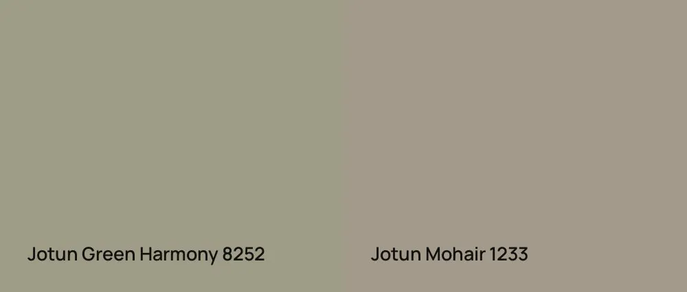 Jotun Green Harmony 8252 vs Jotun Mohair 1233