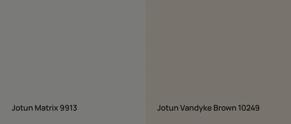 Jotun Matrix 9913 vs Jotun Vandyke Brown 10249