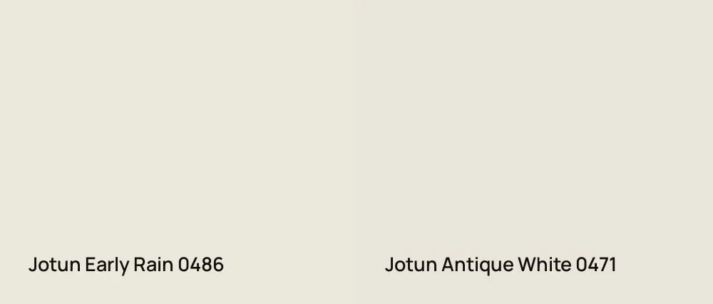 Jotun Early Rain  0486 vs Jotun Antique White 0471