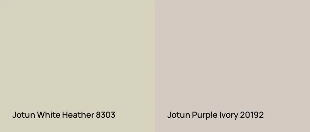 Jotun White Heather 8303 vs Jotun Purple Ivory 20192