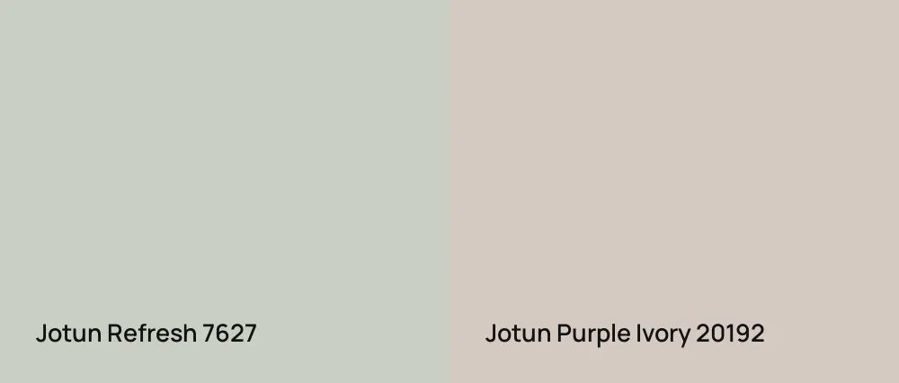 Jotun Refresh 7627 vs Jotun Purple Ivory 20192