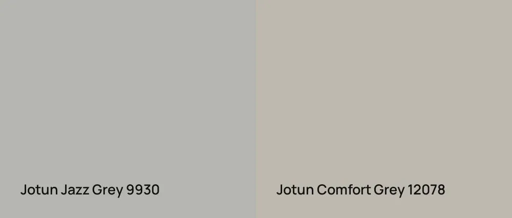 Jotun Jazz Grey 9930 vs Jotun Comfort Grey 12078