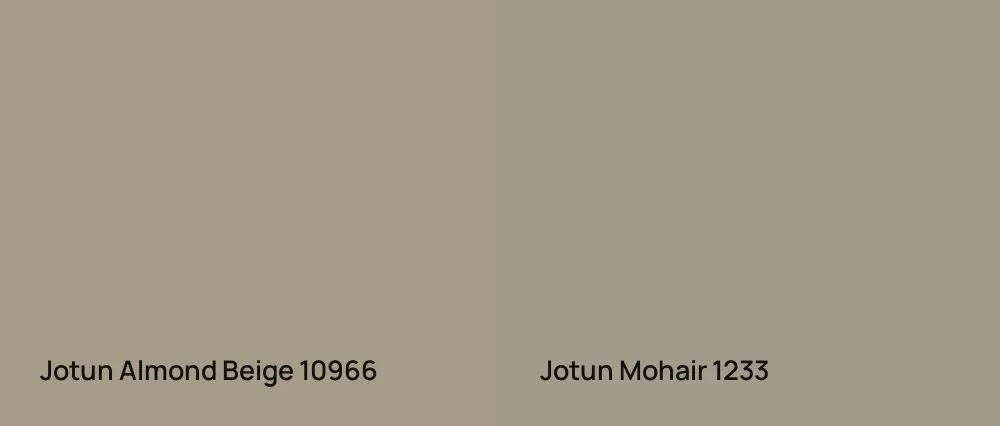 Jotun Almond Beige 10966 vs Jotun Mohair 1233