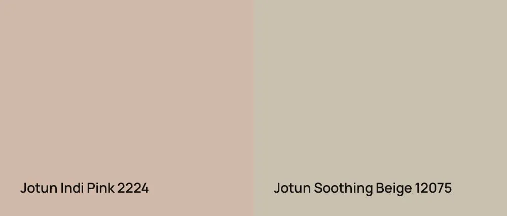 Jotun Indi Pink 2224 vs Jotun Soothing Beige 12075