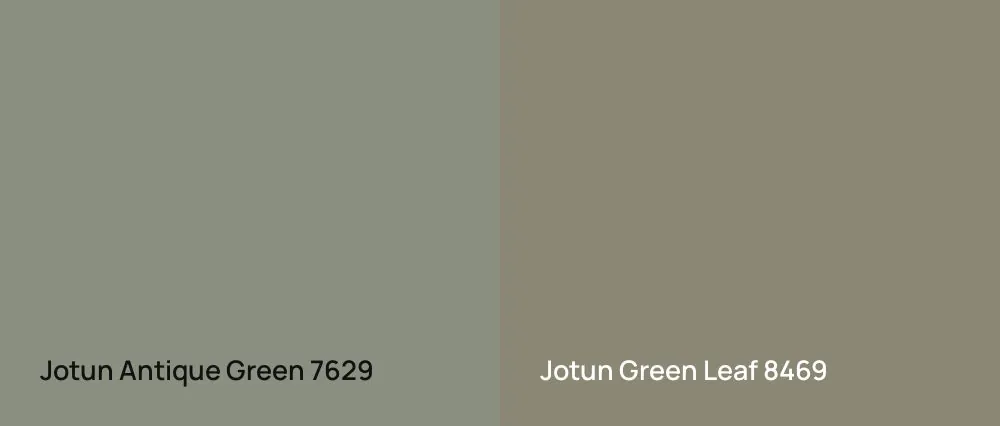 Jotun Antique Green 7629 vs Jotun Green Leaf 8469