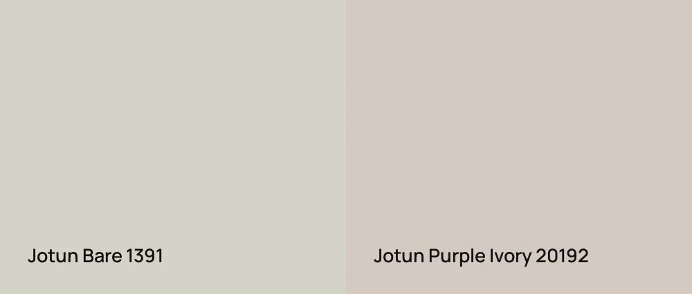 Jotun Bare 1391 vs Jotun Purple Ivory 20192
