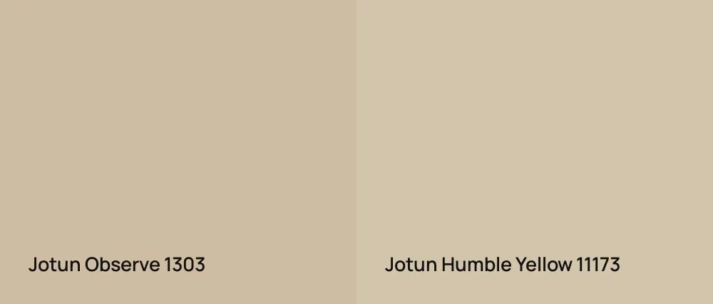 Jotun Observe 1303 vs Jotun Humble Yellow 11173