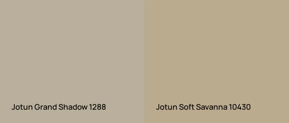 Jotun Grand Shadow 1288 vs Jotun Soft Savanna 10430