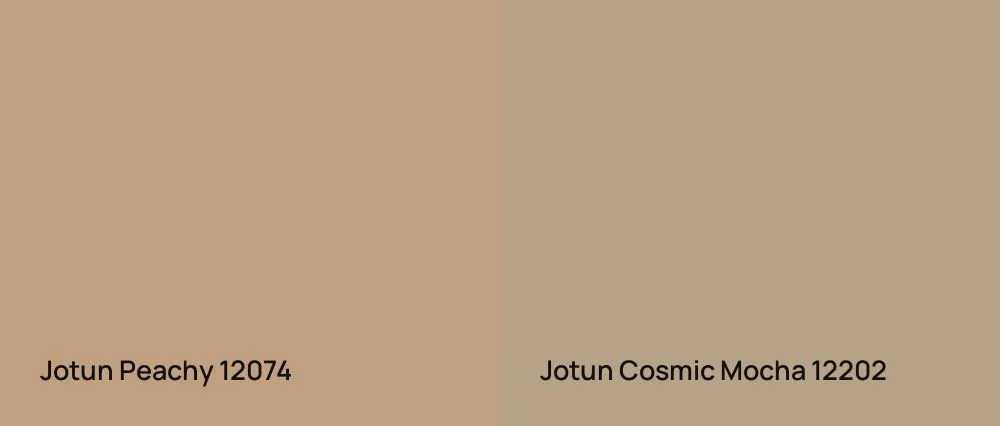 Jotun Peachy 12074 vs Jotun Cosmic Mocha 12202
