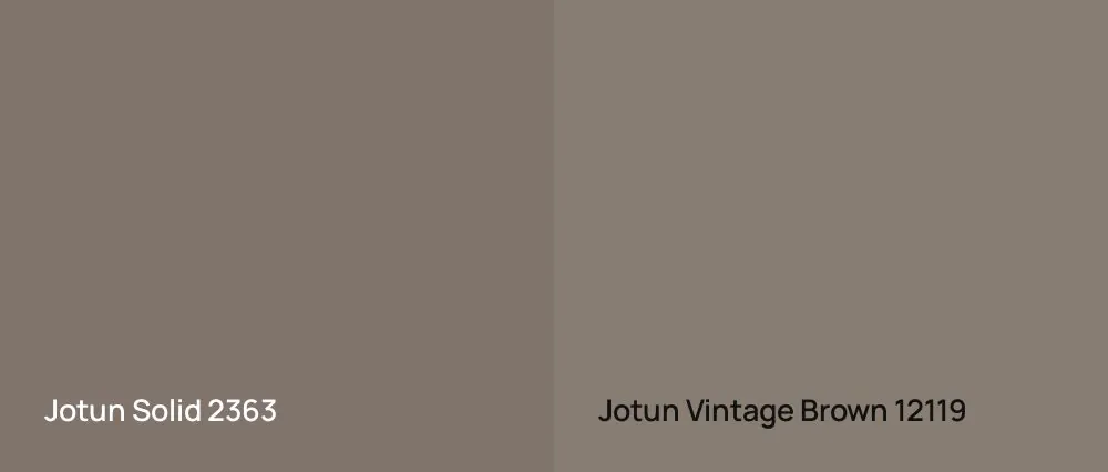 Jotun Solid 2363 vs Jotun Vintage Brown 12119