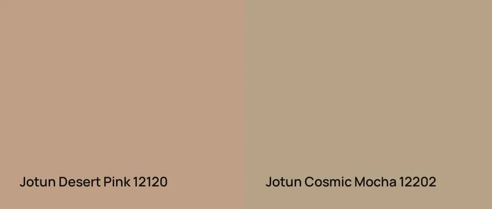 Jotun Desert Pink 12120 vs Jotun Cosmic Mocha 12202
